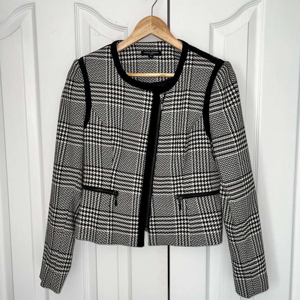 Black and white check Mario Serrani jacket.